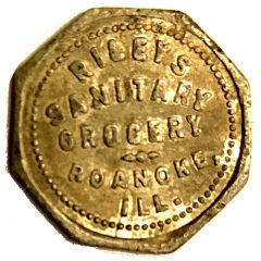 5 Cents - Rileys Sanitary Grocery Roanoke, IL