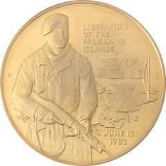 Medal Falkland Islands, Liberation, Gold plated