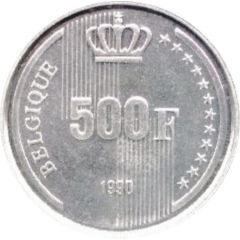 500 Francs - Baudouin I 60th Birthday of King Baudouin, French text