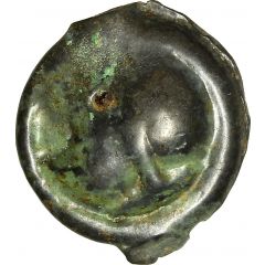 Potin with head facing left and horse