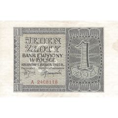 1 Zloty German occupation