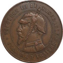 Jeton - Défaite de Sedan 1870 - Module de 10 Centimes satirique - Napoléon III Le Misérable - Parjure & Traitre
