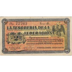 2 Pesos La Tesorería de la Federación, Guaymas