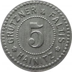 5 Pfennig - Hainitz Grützner and Faltis