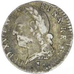 1/10ème d`écu de Béarn à la Vieille Tête - Louis XV