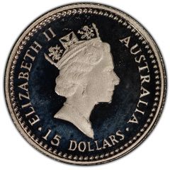 15 Dollars - Elizabeth II 3rd Portrait - Koala - Platinum