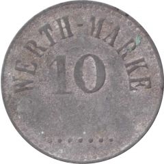 10 Pfennig Werth-Marke, Zinc, line of dots, high font