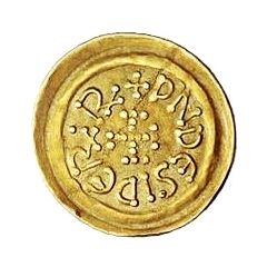 1 Tremissis - Desiderius Lucca, stipple cross