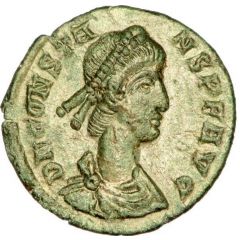 Follis - Constans I FEL TEMP REPARATIO, Phoenix standing on the globe, Treveri