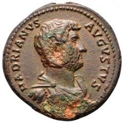Dupondius or As - Hadrian CLEMENTIA AVG COS III P P S C, Clementia