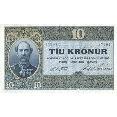 10 Krónur - Christian IX Posthumous, Landssjóður Íslands