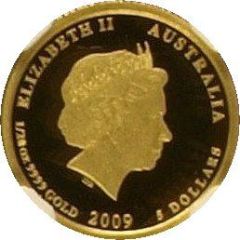 5 Dollars - Elizabeth II 4th Portrait - Australian Kookaburra - Gold Set
