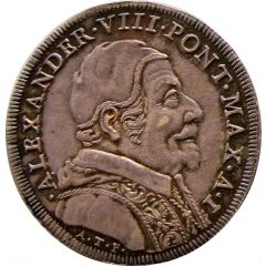 1 Testone - Alexander VIII St. Peter and Paul