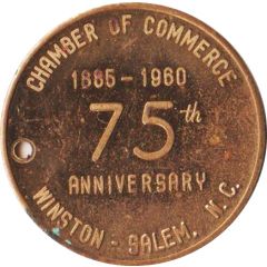 Medal - 75th Anniversary of the Chamber of Commerce Winston-Salem, North Carolina