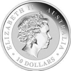10 Dollars - Elizabeth II 4th Portrait - Australian Kookaburra - Silver Bullion Coin