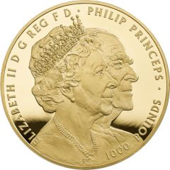 1000 Pounds - Elizabeth II Platinum Wedding, Gold Proof