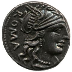 Denarius C. Minucius Augurinus, C•A VG