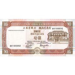 10 Patacas Banco Nacional Ultramarino