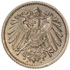 5 Pfennig - Wilhelm II type 2 - small shield - Pattern