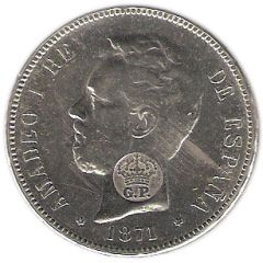 1200 Reis - Luiz I countermarked issue with fake stamp