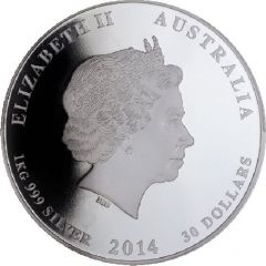 30 Dollars - Elizabeth II 4th Portrait - Year of the Horse - Silver Bullion Coin