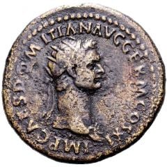 Dupondius - Domitian FORTVNAE AVGVSTI S C, Fortuna