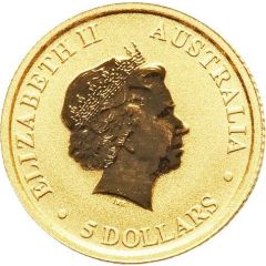 5 Dollars - Elizabeth II 4th Portrait - Kangaroo - Gold Bullion Coin