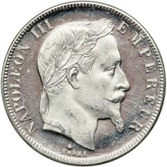 50 Francs - Napoleon III Platinum replica