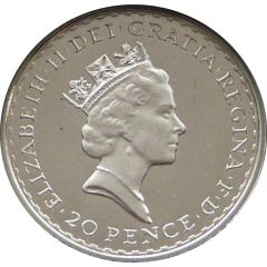 20 Pence - Elizabeth II 3rd portrait, 1/10 oz Fine Silver
