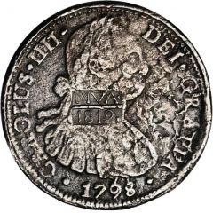 8 Reales - Carlos IV MVA - Royalist countermark coinage