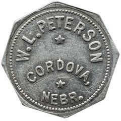 10 Cents - W. L. Peterson Cordova, Nebraska