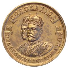 Medal - George V Coronation, Swansea, gilt