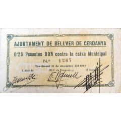 0.25 Pesetas Bellver de Cerdanya