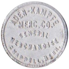 5 Cents - Aden-Kampfe Merchandise Company Chappell, Nebraska