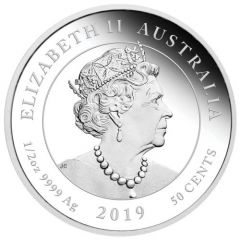 50 Cents - Elizabeth II 6th Portrait - Newborn - Silver Proof