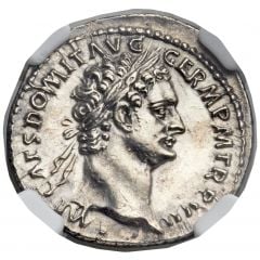 Denarius - Domitian IMP XIIII COS XIII CENS P P P, Minerva
