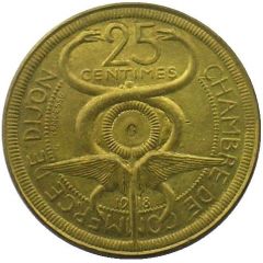 25 Centimes - Chambre de commerce - Dijon [21] Brass Pattern