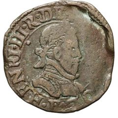 Double Tournois - Henri III Angers mint, 2nd type