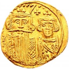 Solidus - Constans II and Constantine IV VICTORIA AVGU, Constantinopolis