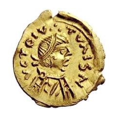 1 Tremissis In the name of Constans II, Short cross