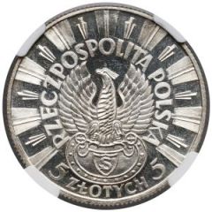 5 Zlotys Józef Piłsudski - Shooter eagle, Trial Strike Proof