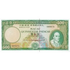 500 Patacas Banco Nacional Ultramarino