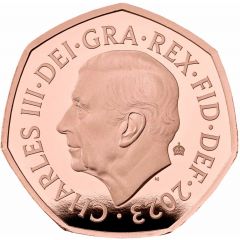 50 Pence - Charles III Atlantic Salmon, Gold Proof