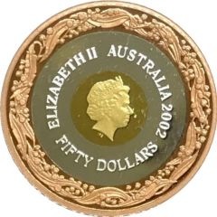 50 Dollars - Elizabeth II 4th Portrait - Commonwealth Games 2002 - Tri-Metalic