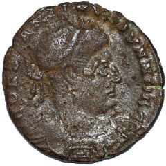 Nummus - Constantinus II GLORIA EXERCITVS; One standard; Lugdunum