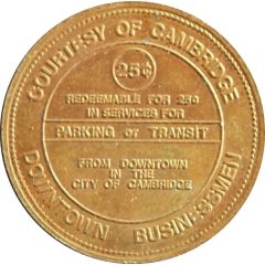 25 Cents - Parking and Transit Token Cambridge, Ontario