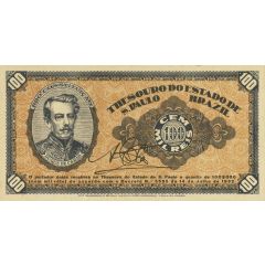 100 Mil Réis 1932 Revolution Bonus, 2nd. Print