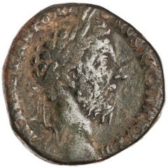 Sestertius - Marcus Aurelius FELICITAS AVG IMP VIIII COS III P P S C, Felicitas