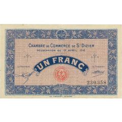 1 Franc - Chambre de Commerce de St Dizier [52]