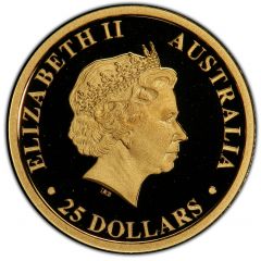 25 Dollars - Elizabeth II 4th Portrait - Kangaroo - Gold Bullion Coin